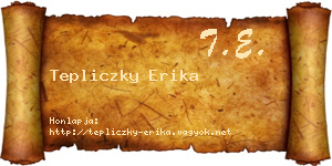Tepliczky Erika névjegykártya